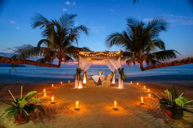 Candle light dinner in Andaman island