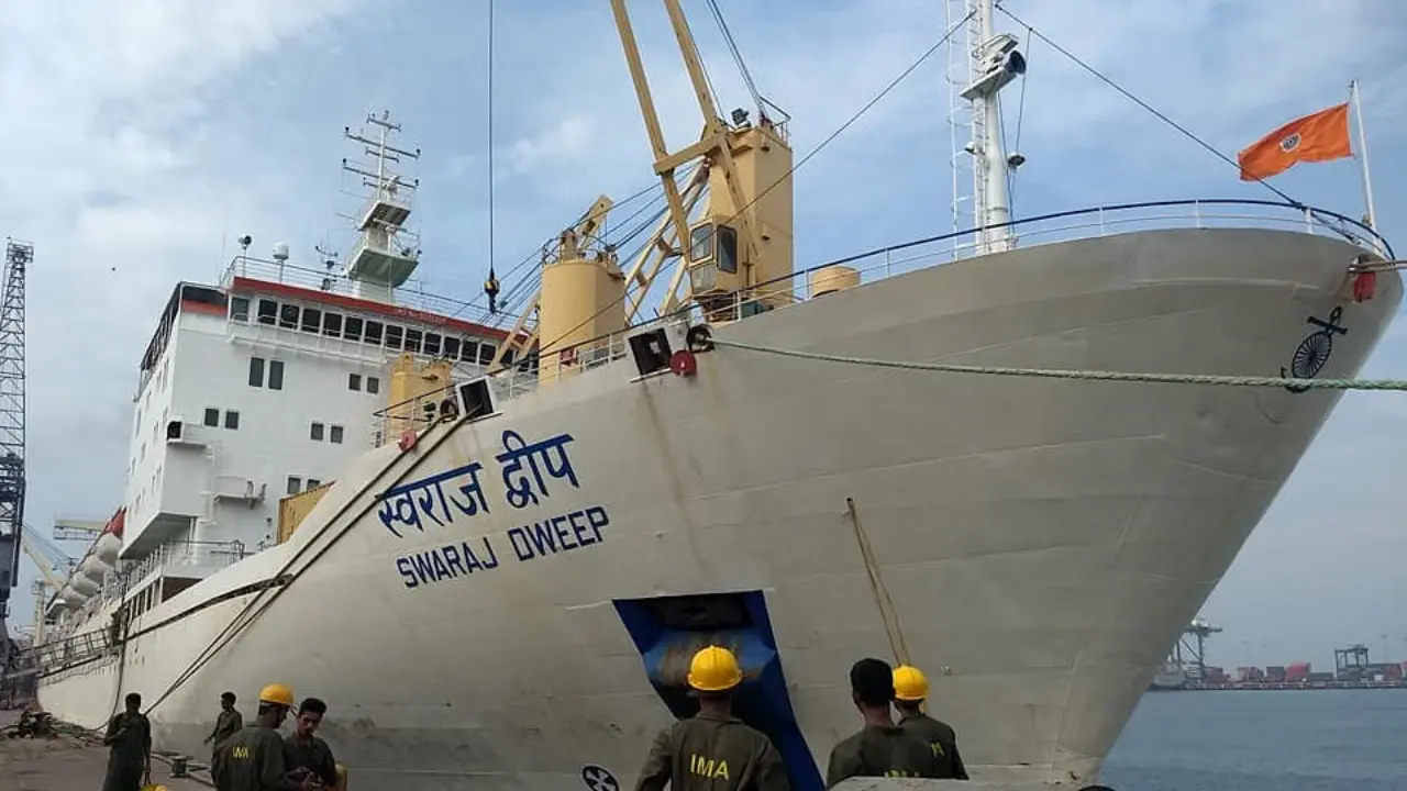 Government-operated ferry MV Swaraj Dweep is sailing to Andaman